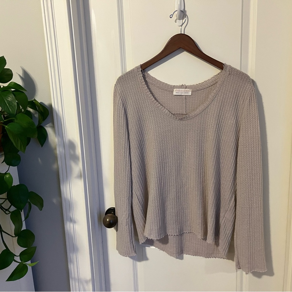 Taupe Waffle Long-Sleeve Shirt